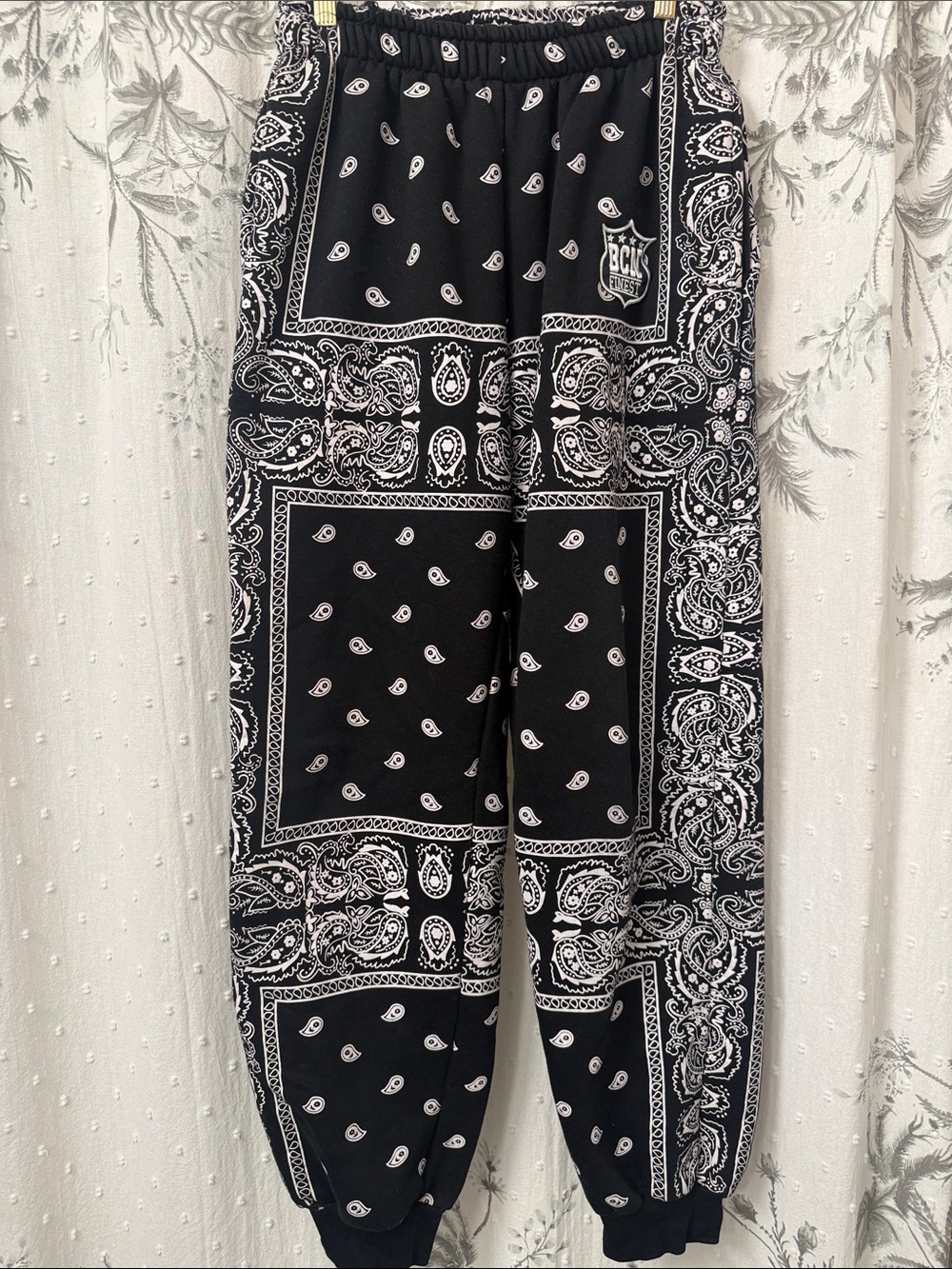 Black Bandana Print Jogger Sweatpants